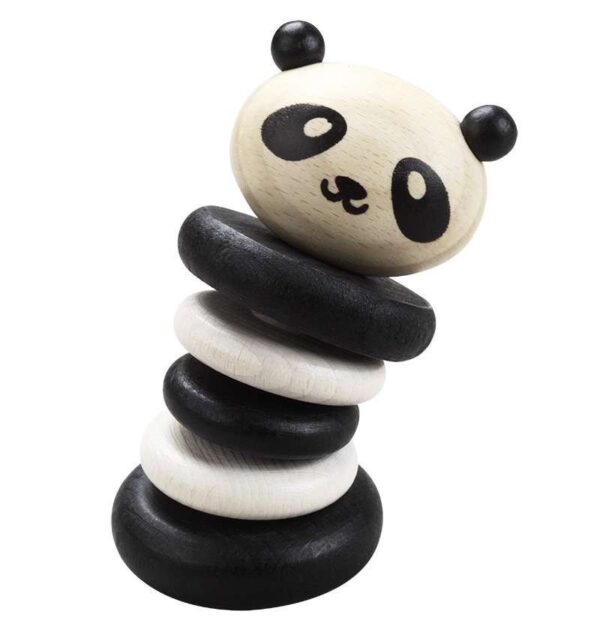 Дървена дрънкалка - панда
