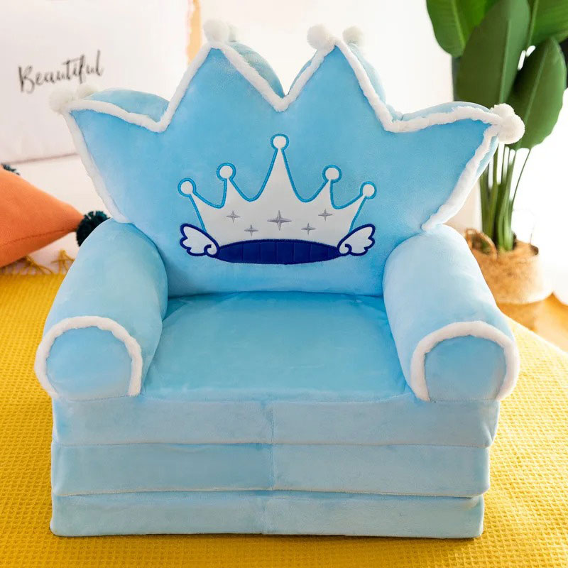 Разтегателен фотьойл за дете троен - Принц - синя корона