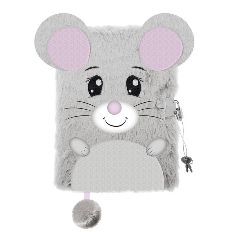 Плюшен 3D таен дневник с катинар - Мишка